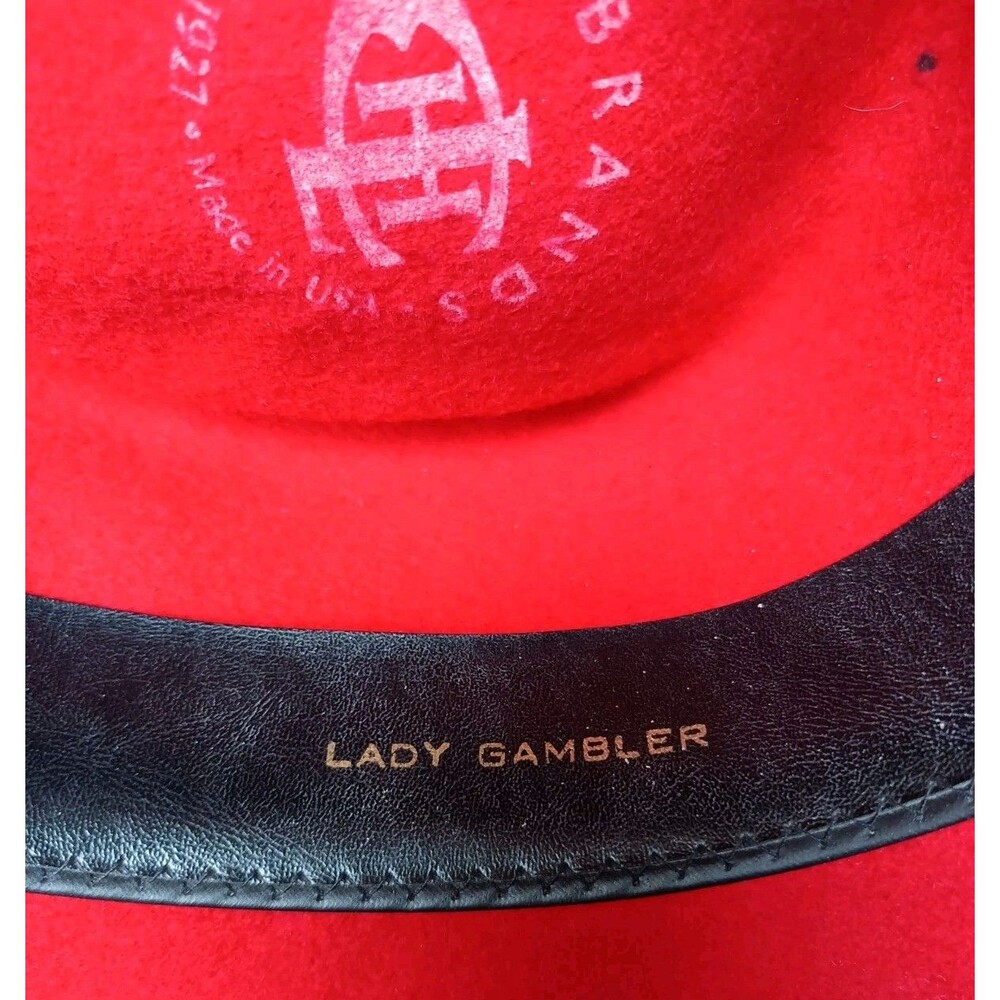 LHC Brand Western Lady Gambler Hat Women's Size Medium Felt Concho Made In USA - Picture 7 of 9